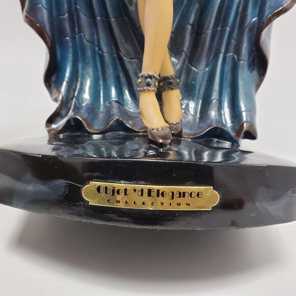 Seven Veils Dancer Alabastrite Statue Objet 'd Elegance Collection 14x11 Inches - Picture 3 of 12